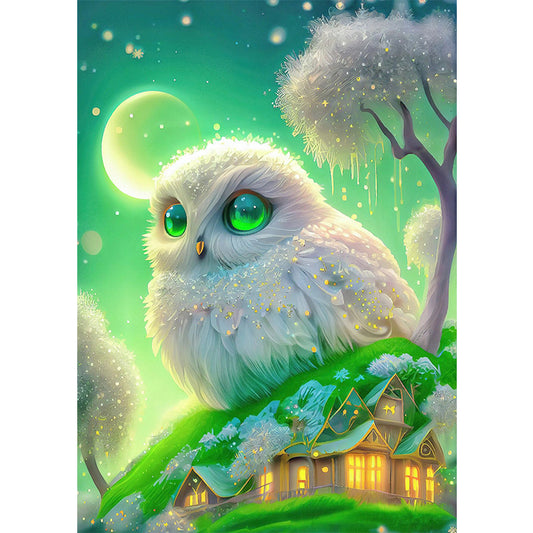 White Owl - Full Round Drill Diamond Painting 30*40CM