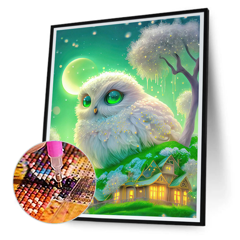 White Owl - Full Round Drill Diamond Painting 30*40CM