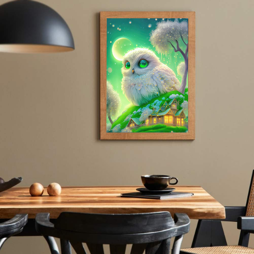 White Owl - Full Round Drill Diamond Painting 30*40CM