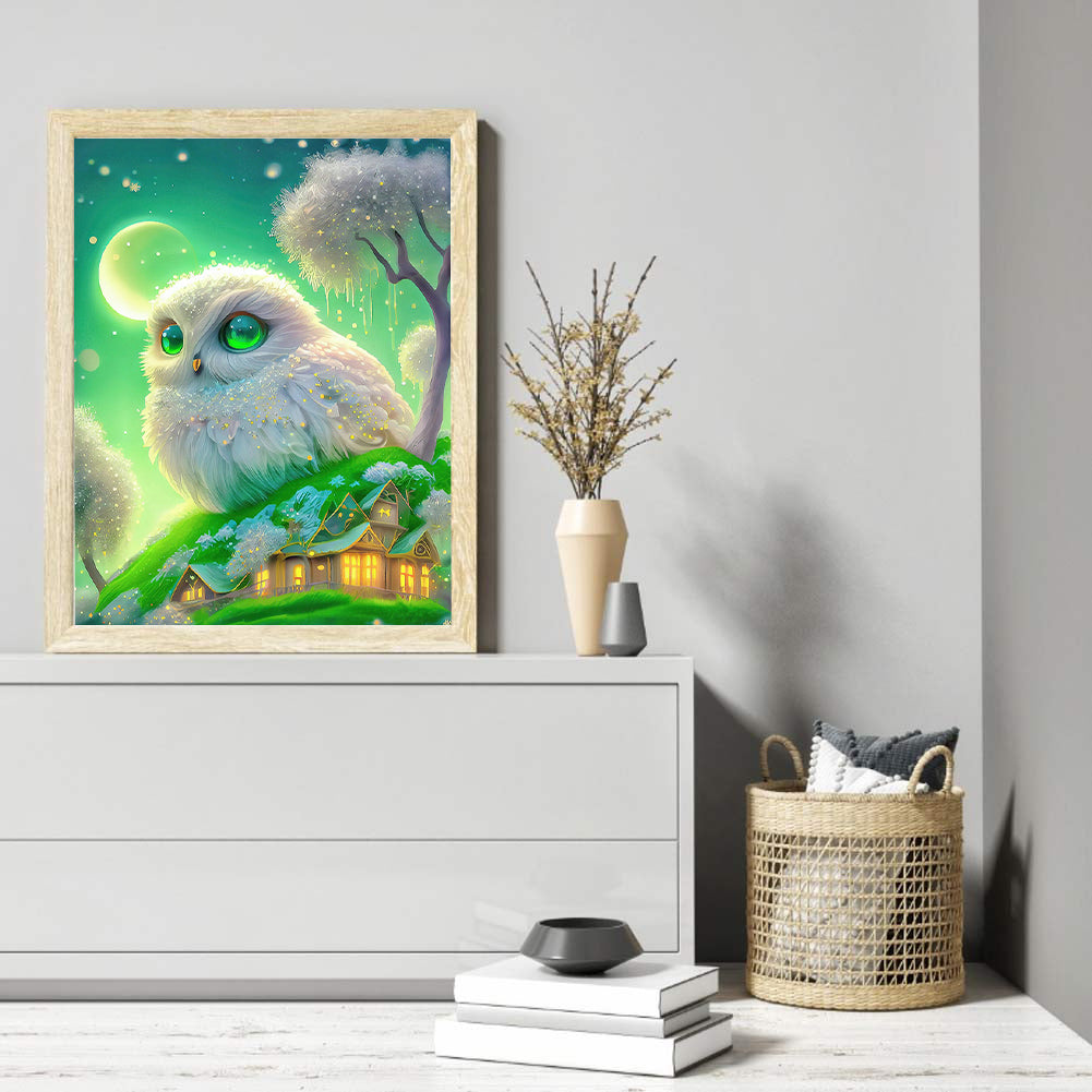 White Owl - Full Round Drill Diamond Painting 30*40CM