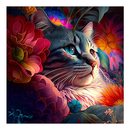 Colorful Cat - Full Round Drill Diamond Painting 30*30CM