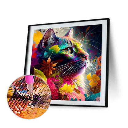 Colorful Cat - Full Round Drill Diamond Painting 30*30CM