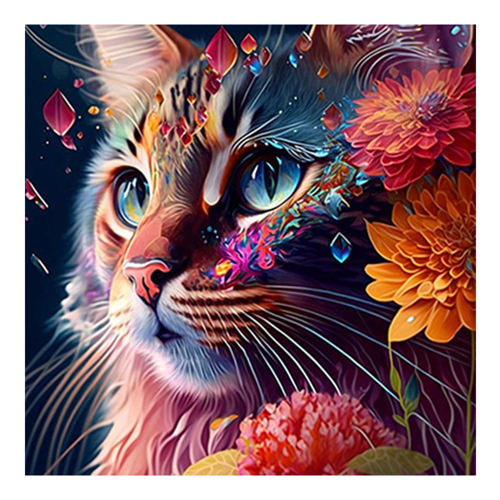 Colorful Cat - Full Round Drill Diamond Painting 30*30CM