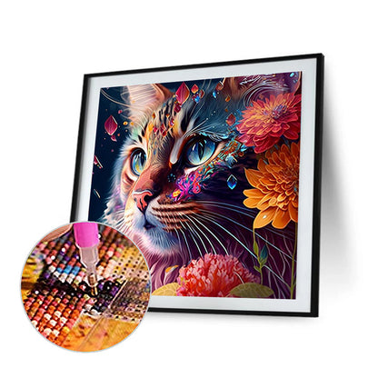 Colorful Cat - Full Round Drill Diamond Painting 30*30CM