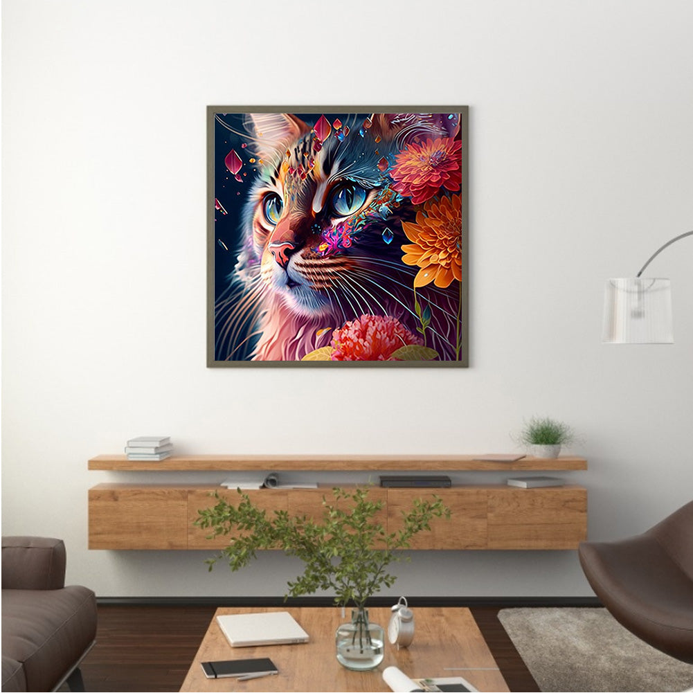 Colorful Cat - Full Round Drill Diamond Painting 30*30CM