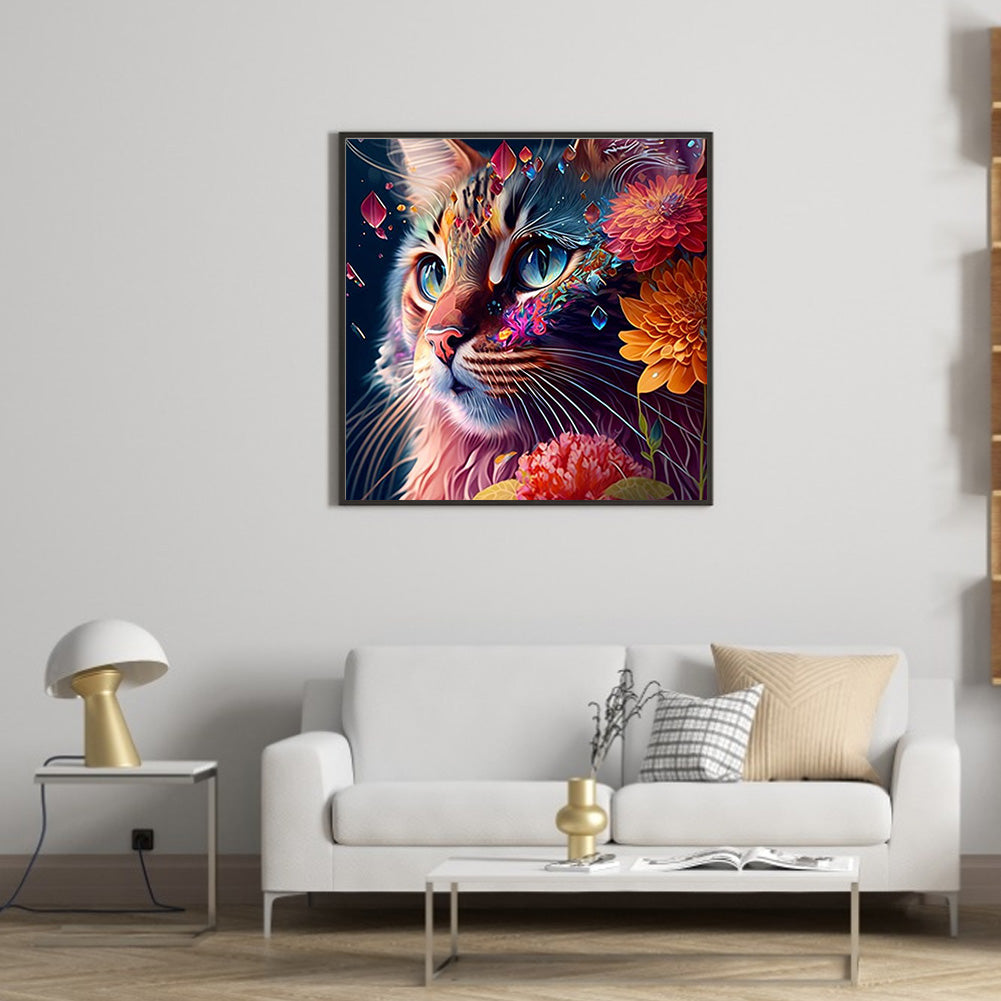 Colorful Cat - Full Round Drill Diamond Painting 30*30CM