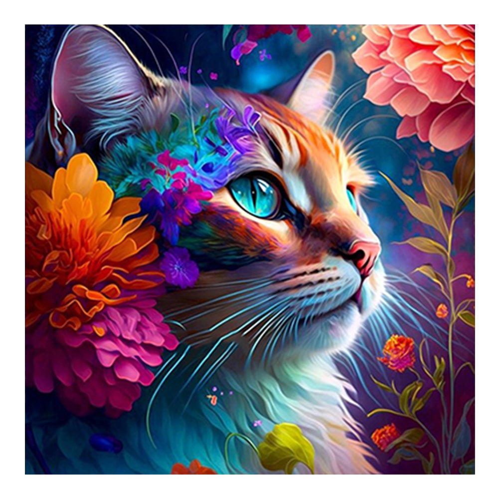 Colorful Cat - Full Round Drill Diamond Painting 30*30CM