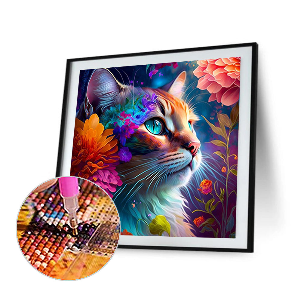 Colorful Cat - Full Round Drill Diamond Painting 30*30CM