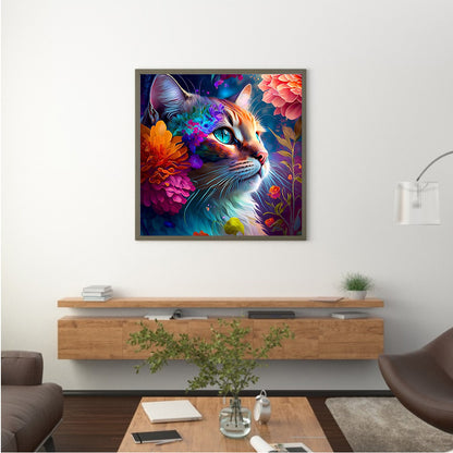 Colorful Cat - Full Round Drill Diamond Painting 30*30CM