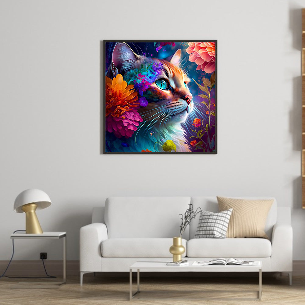 Colorful Cat - Full Round Drill Diamond Painting 30*30CM