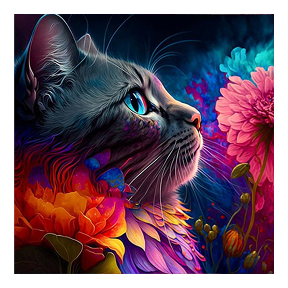 Colorful Cat - Full Round Drill Diamond Painting 30*30CM