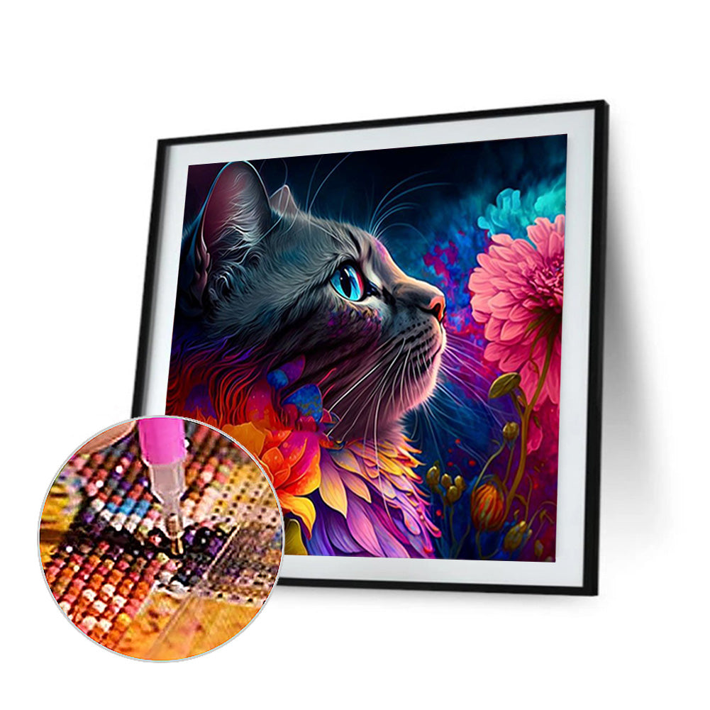 Colorful Cat - Full Round Drill Diamond Painting 30*30CM