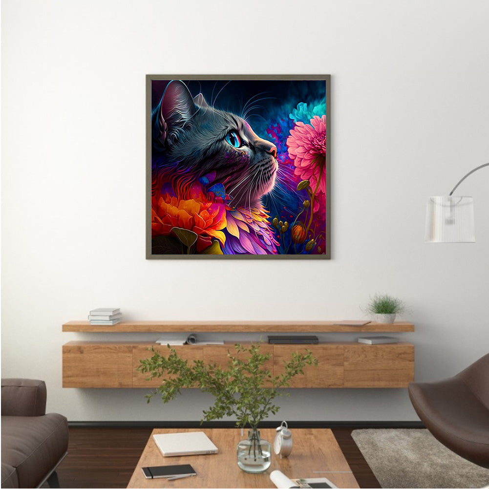 Colorful Cat - Full Round Drill Diamond Painting 30*30CM