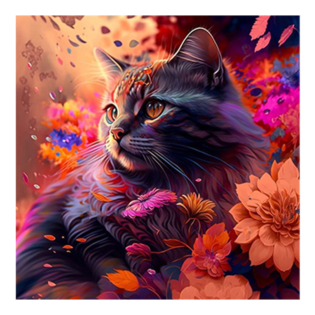 Colorful Cat - Full Round Drill Diamond Painting 30*30CM