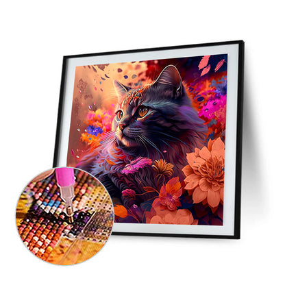 Colorful Cat - Full Round Drill Diamond Painting 30*30CM