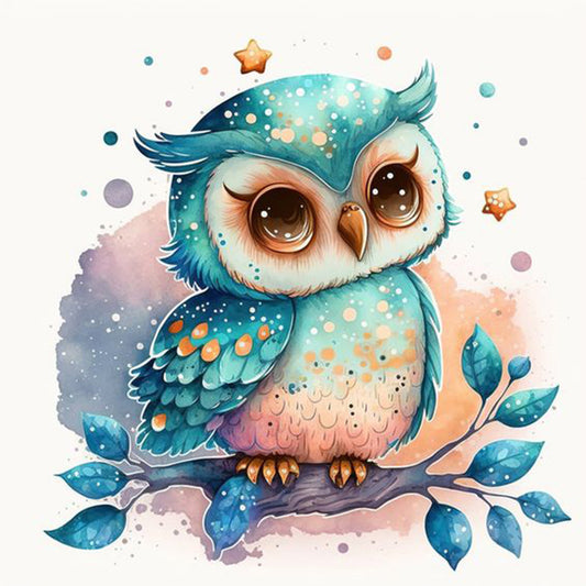 Owl - Full Round Drill Diamond Painting 35*35CM