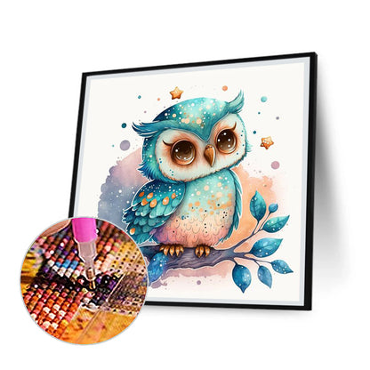 Owl - Full Round Drill Diamond Painting 35*35CM