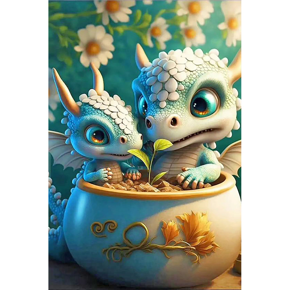 Little Dragon - Full Round Drill Diamond Painting 30*45CM