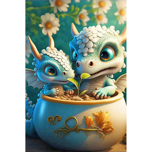 Little Dragon - Full Round Drill Diamond Painting 30*45CM