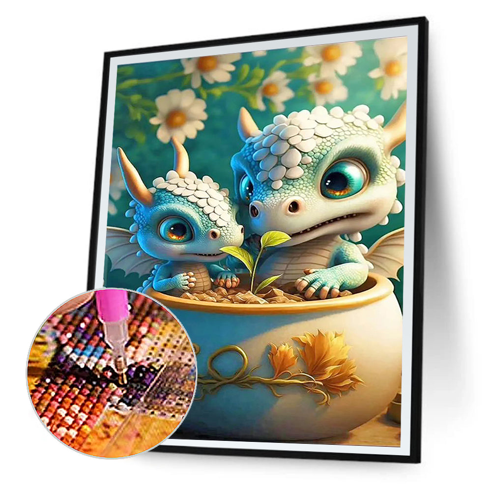 Little Dragon - Full Round Drill Diamond Painting 30*45CM