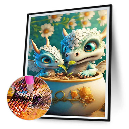 Little Dragon - Full Round Drill Diamond Painting 30*45CM