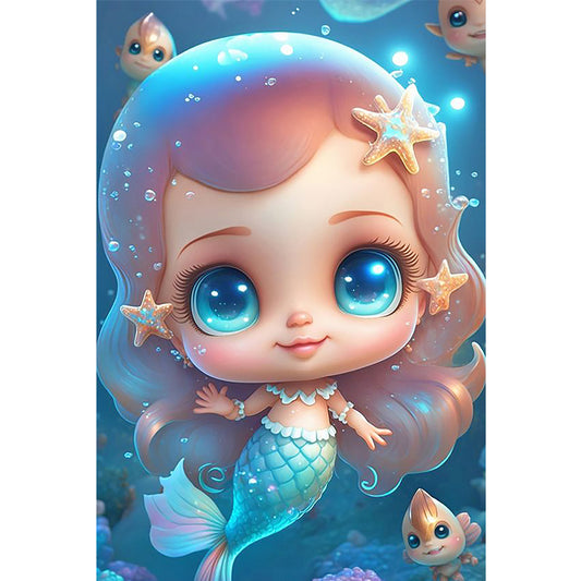 Little Mermaid - Full Round Drill Diamond Painting 30*45CM