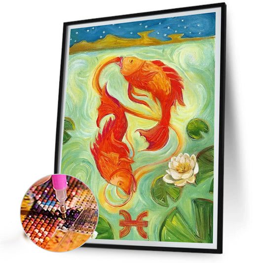 Pisces Totem - Full Round Drill Diamond Painting 30*40CM