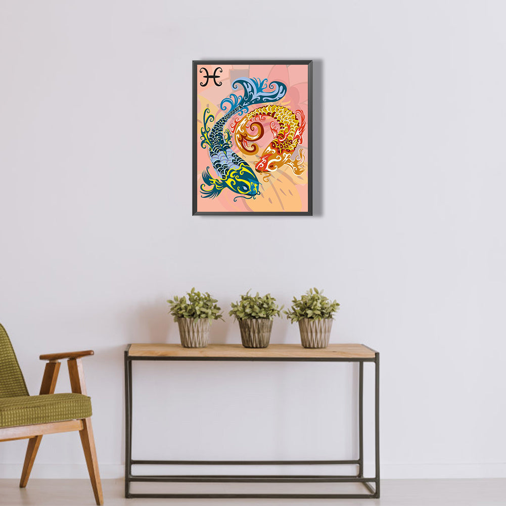 Pisces Totem - Full Round Drill Diamond Painting 30*40CM