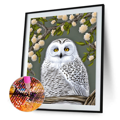 White Owl - Full Round Drill Diamond Painting 30*40CM