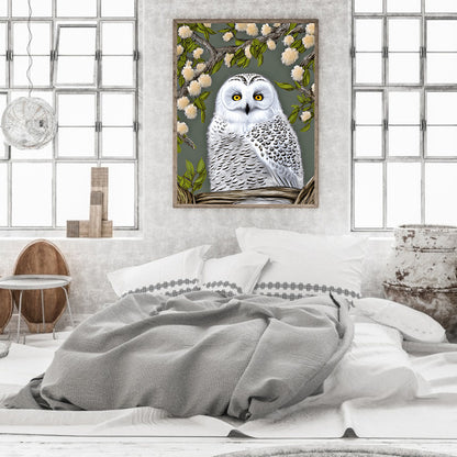 White Owl - Full Round Drill Diamond Painting 30*40CM