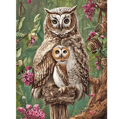 Brown Owl - Full Round Drill Diamond Painting 30*40CM