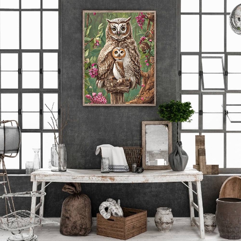 Brown Owl - Full Round Drill Diamond Painting 30*40CM