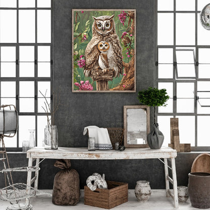 Brown Owl - Full Round Drill Diamond Painting 30*40CM