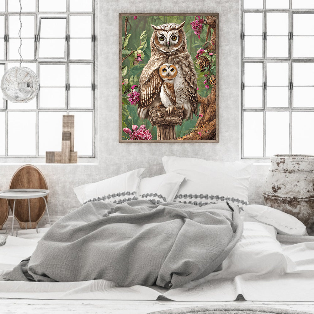 Brown Owl - Full Round Drill Diamond Painting 30*40CM