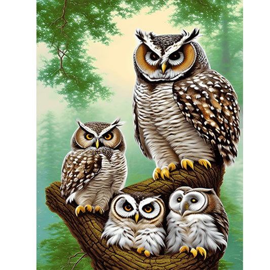 Brown Owl - Full Round Drill Diamond Painting 30*40CM