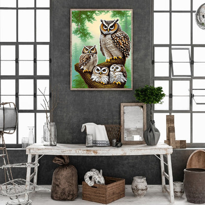 Brown Owl - Full Round Drill Diamond Painting 30*40CM