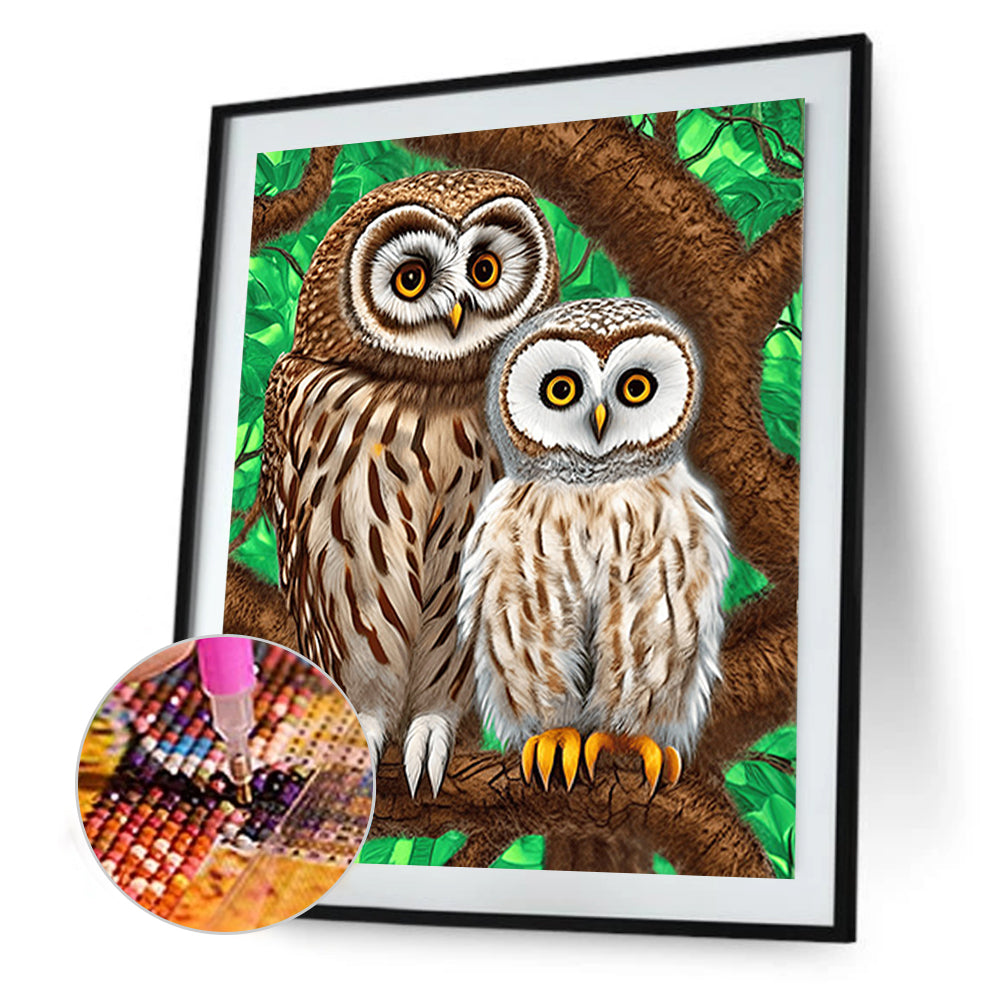 Brown Owl - Full Round Drill Diamond Painting 30*40CM
