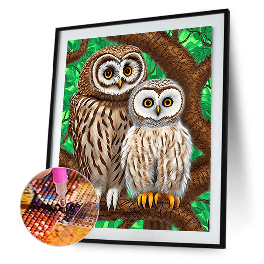 Brown Owl - Full Round Drill Diamond Painting 30*40CM