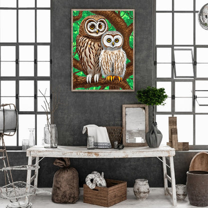 Brown Owl - Full Round Drill Diamond Painting 30*40CM