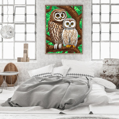 Brown Owl - Full Round Drill Diamond Painting 30*40CM
