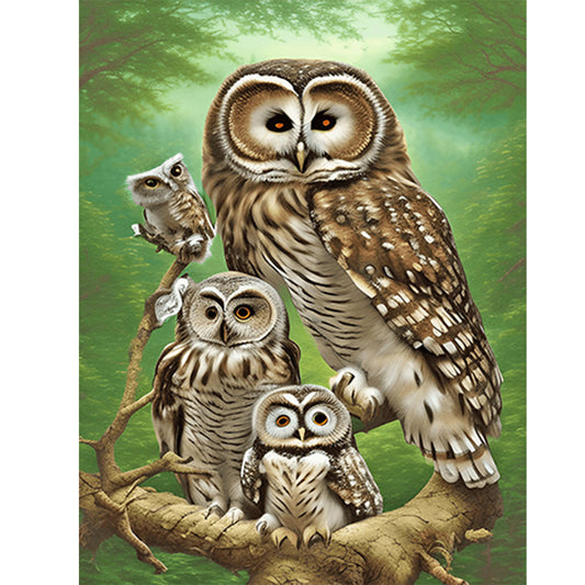 Brown Owl - Full Round Drill Diamond Painting 30*40CM