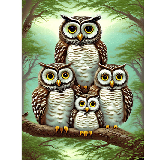 Brown Owl - Full Round Drill Diamond Painting 30*40CM