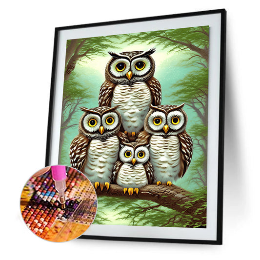 Brown Owl - Full Round Drill Diamond Painting 30*40CM