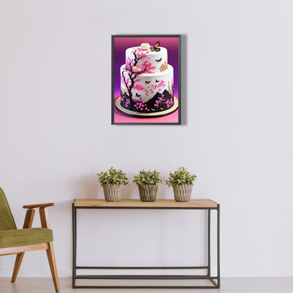 Floral Landscape Cake - Full Round Drill Diamond Painting 30*40CM
