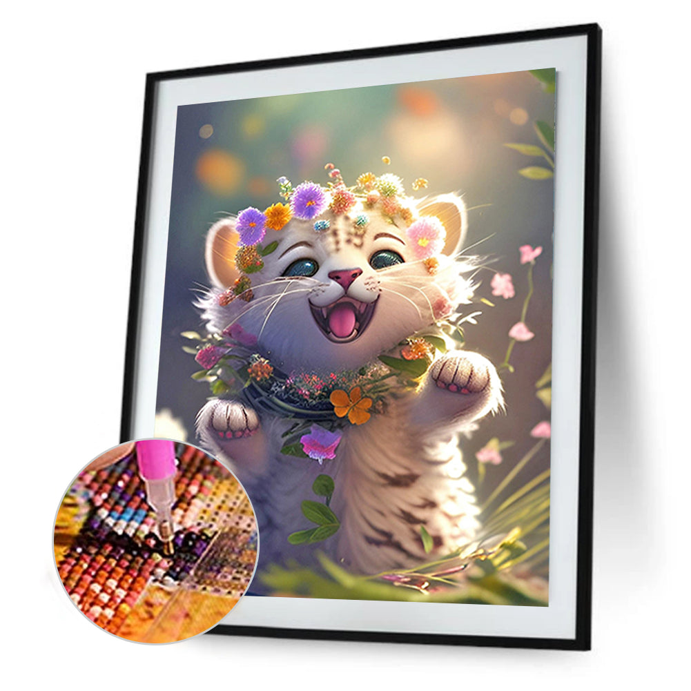 Chinese Zodiac Tiger - Full Round Drill Diamond Painting 30*40CM