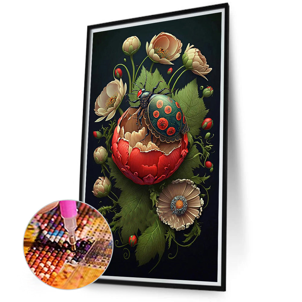 Garden Ladybug - Full Round Drill Diamond Painting 40*70CM