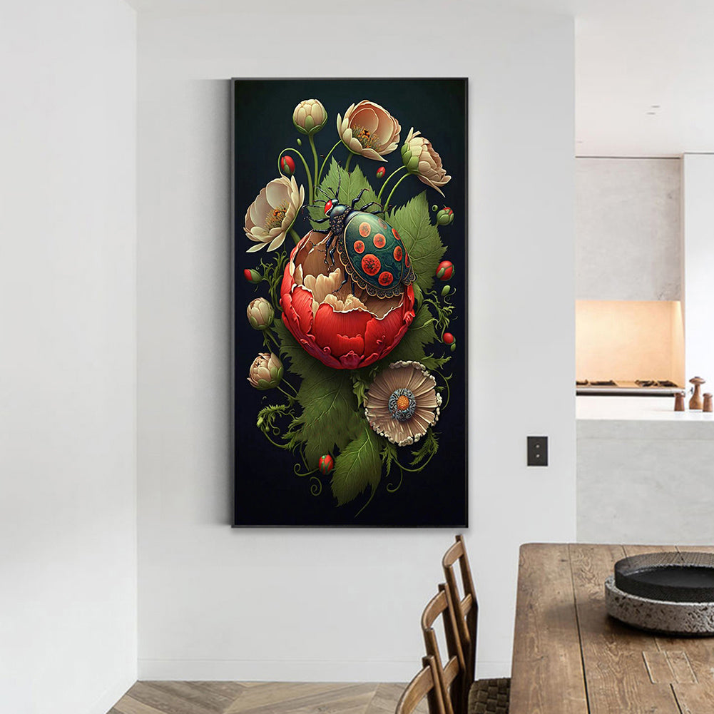 Garden Ladybug - Full Round Drill Diamond Painting 40*70CM