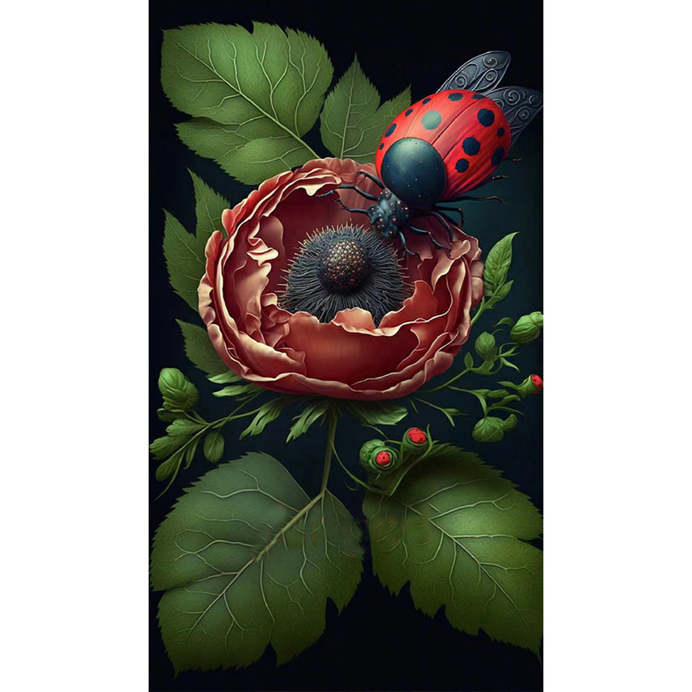 Garden Ladybug - Full Round Drill Diamond Painting 40*70CM