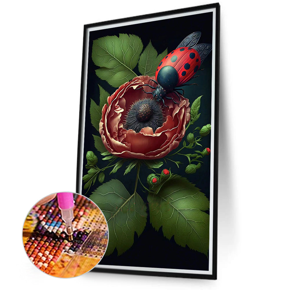 Garden Ladybug - Full Round Drill Diamond Painting 40*70CM