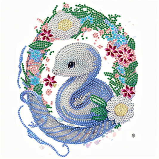 Comic Version Of The Zodiac Snake - Special Shaped Drill Diamond Painting 30*30CM